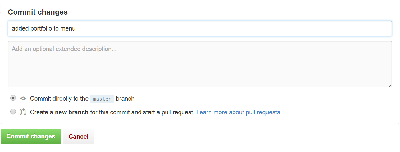 Github Default.html Commit changes