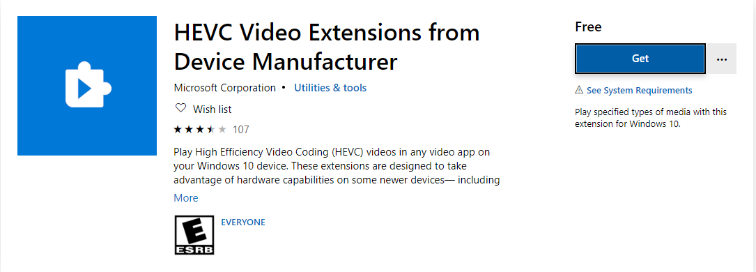 HEVC Video Extensions for Device Manufacturer