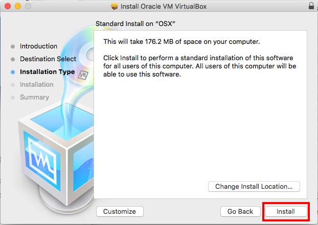 Virtualbox Install Space Needed