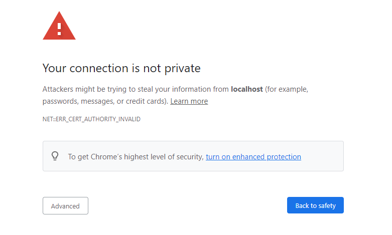 Chrome your connection is not private