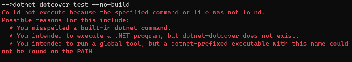 dotnet dotcover not recognized