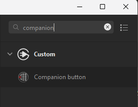Streamdeck Companion action search