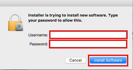 Virtualbox Install Username and Password Dialog
