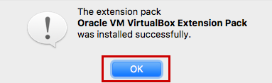 virtualbox extension installed