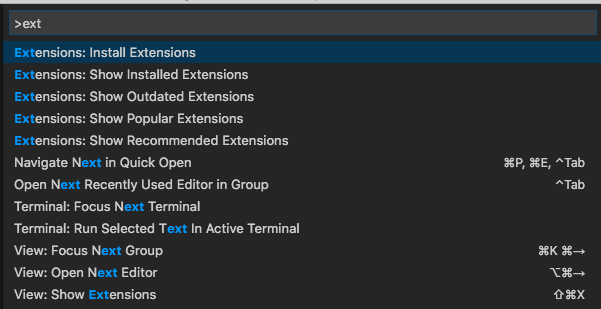 VSCode Open Extensions: Install Extensions