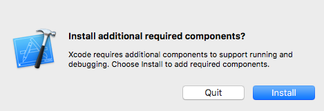xcode additional components prompt