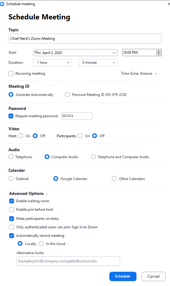 schedule meeting